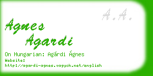 agnes agardi business card