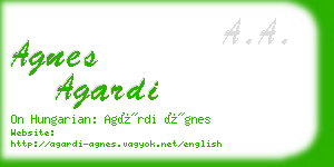 agnes agardi business card